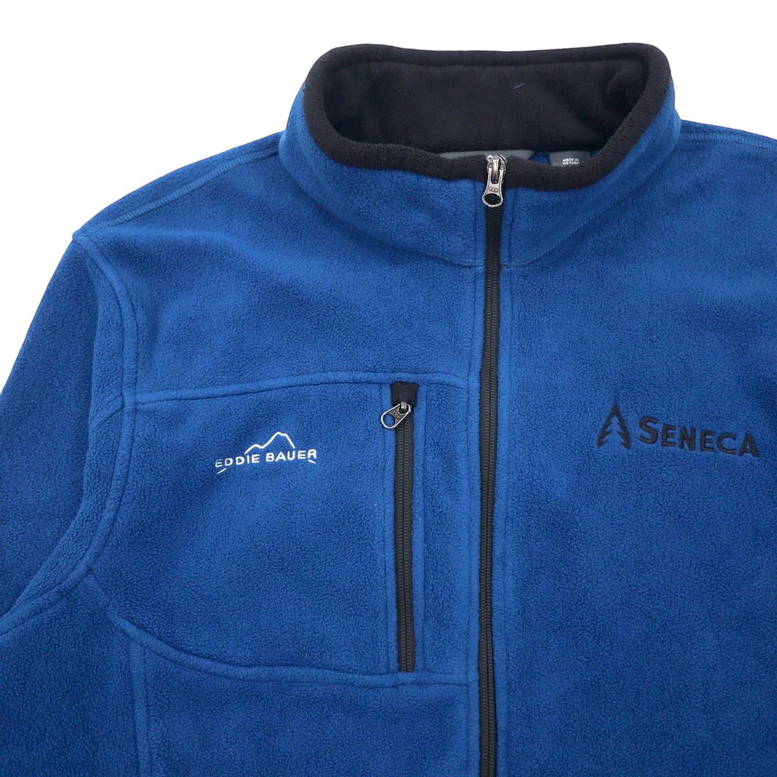 Eddie Bauer Giacca in pile full zip XL Blu Poliestere SENECA Azienda americana Ricamo punto singolo EB200
