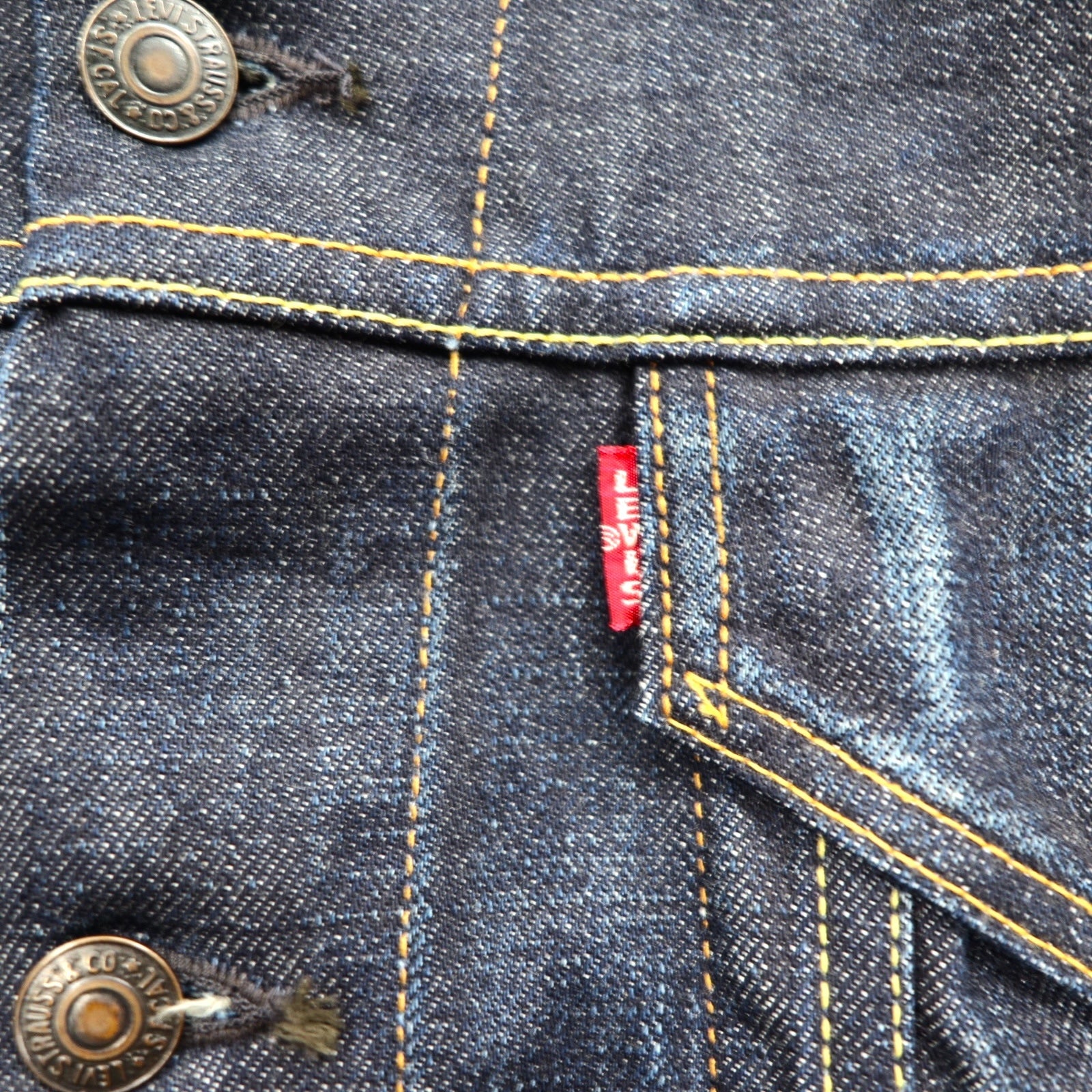 LEVI'S VINTAGE CLOTHING (LVC) Giacca di jeans 4th Type Big E 1967 riedizione L Indigo Blu 70505-0217 Made in Japan
