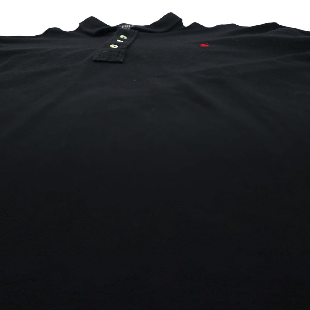 Polo Ralph Lauren ビッグサイズ 長袖ポロシャツ ラガーシャツ 2XL ブラック 鹿の子 スモールポニー刺繡