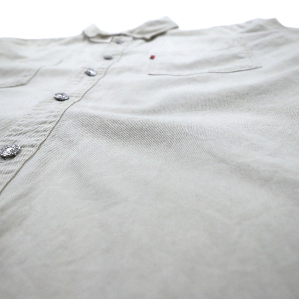 LEVI'S JEANS Anni 2000 Chino Camicia da Lavoro 2XL Beige Cotone Bottoni in Metallo Taglia Grande