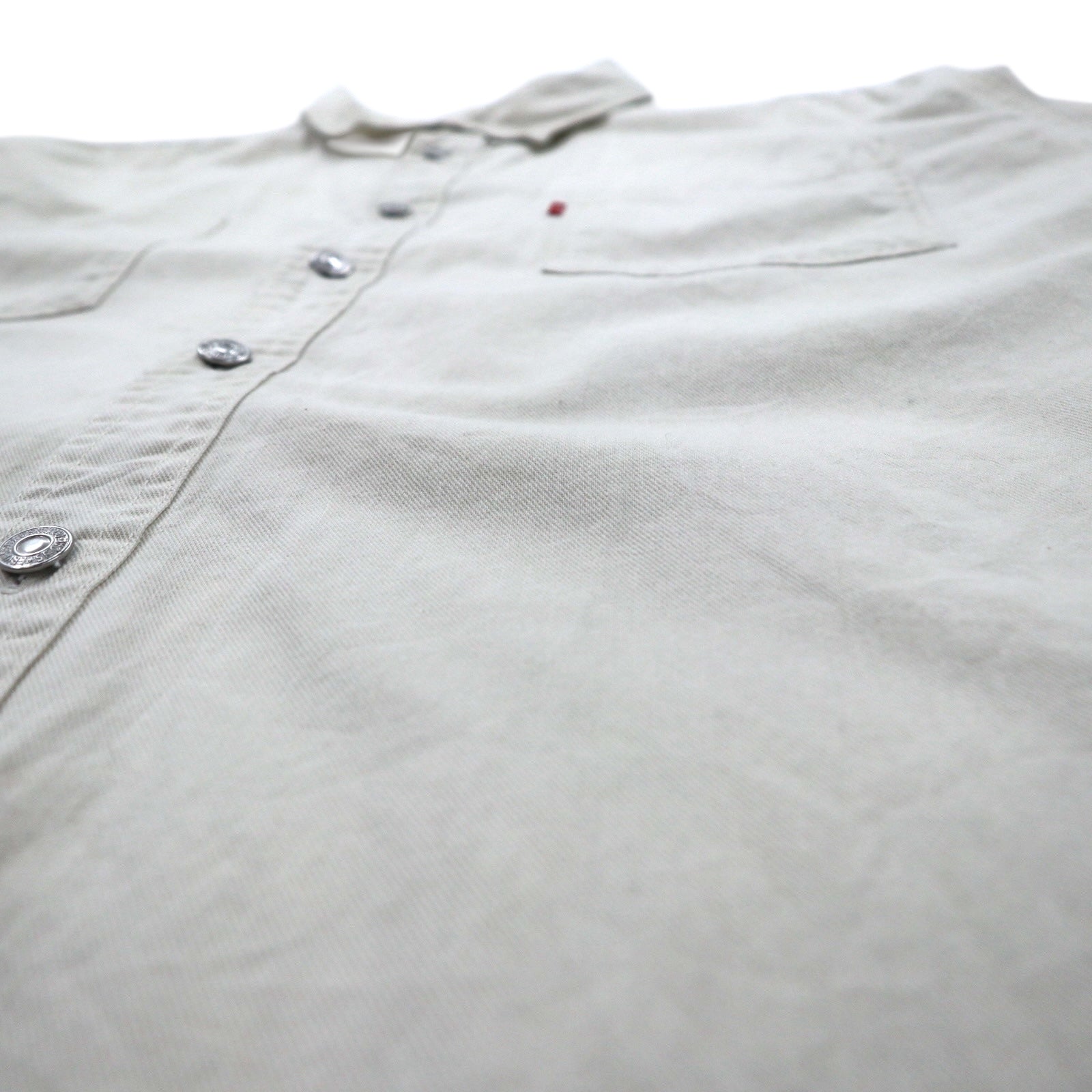 LEVI'S JEANS Anni 2000 Chino Camicia da Lavoro 2XL Beige Cotone Bottoni in Metallo Taglia Grande