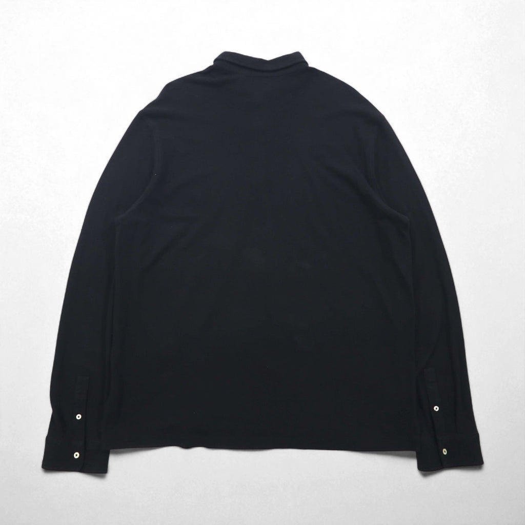 Polo Ralph Lauren ビッグサイズ 長袖ポロシャツ ラガーシャツ 2XL ブラック 鹿の子 スモールポニー刺繡