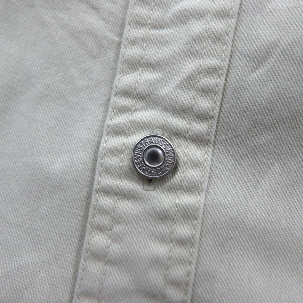 LEVI'S JEANS Anni 2000 Chino Camicia da Lavoro 2XL Beige Cotone Bottoni in Metallo Taglia Grande