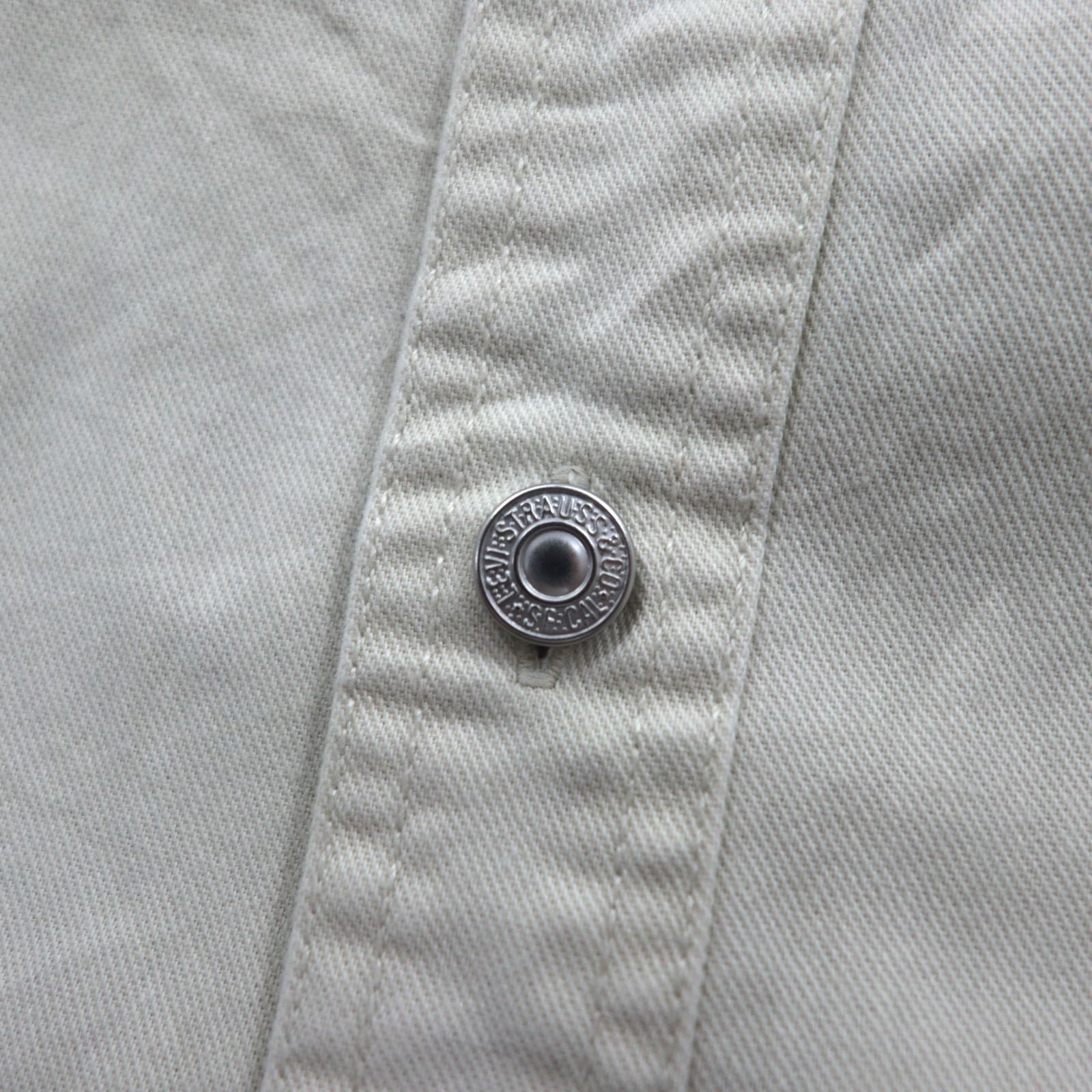 LEVI'S JEANS Anni 2000 Chino Camicia da Lavoro 2XL Beige Cotone Bottoni in Metallo Taglia Grande