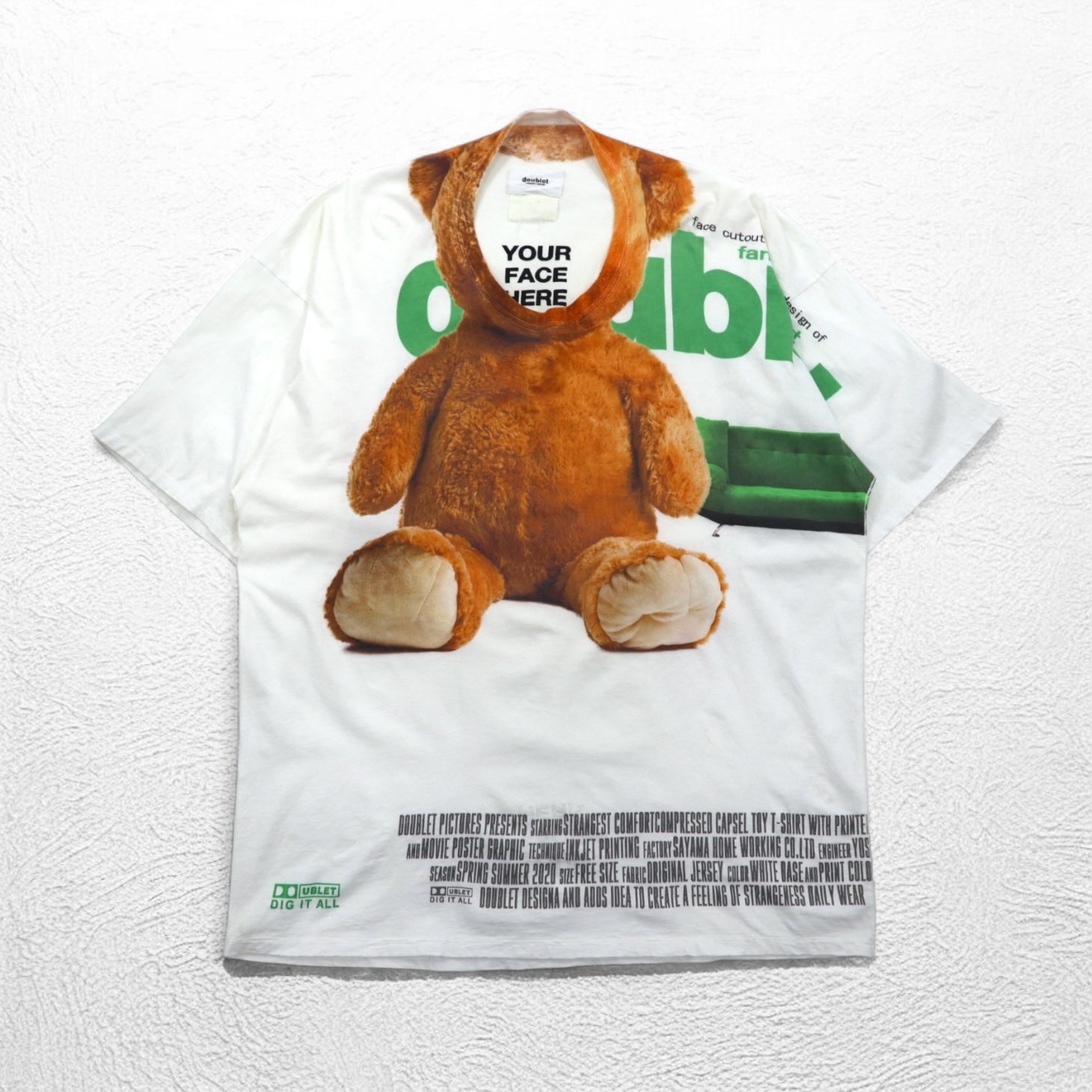 doublet YOUR FACE HERE T-shirt FREE bianco TED Ted CAPSULETOY COMPRESSED
