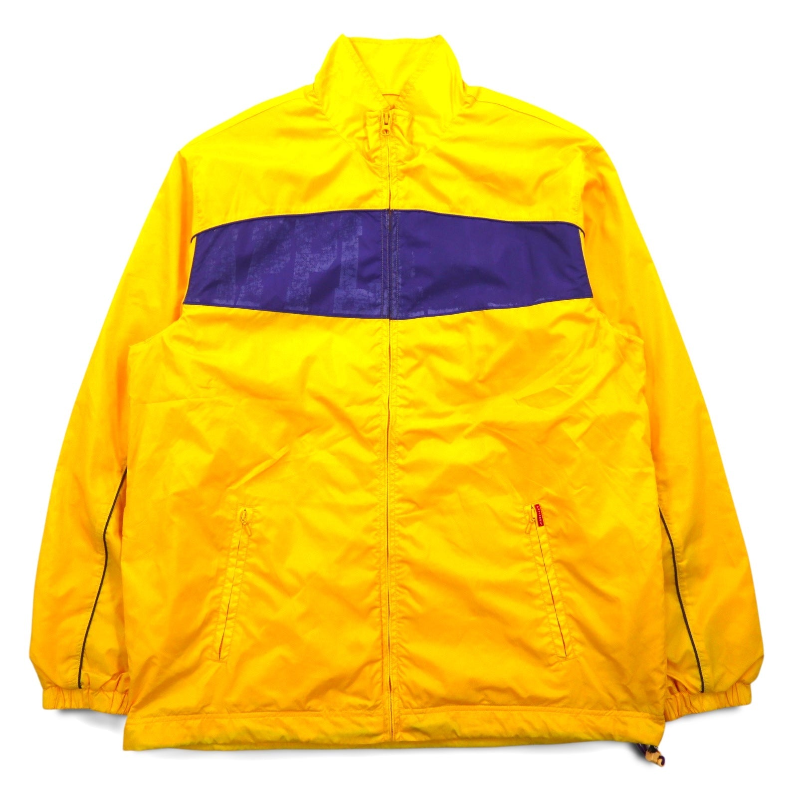 APPLEBUM Giacca con zip in nylon L Giallo Poliestere Coulisse