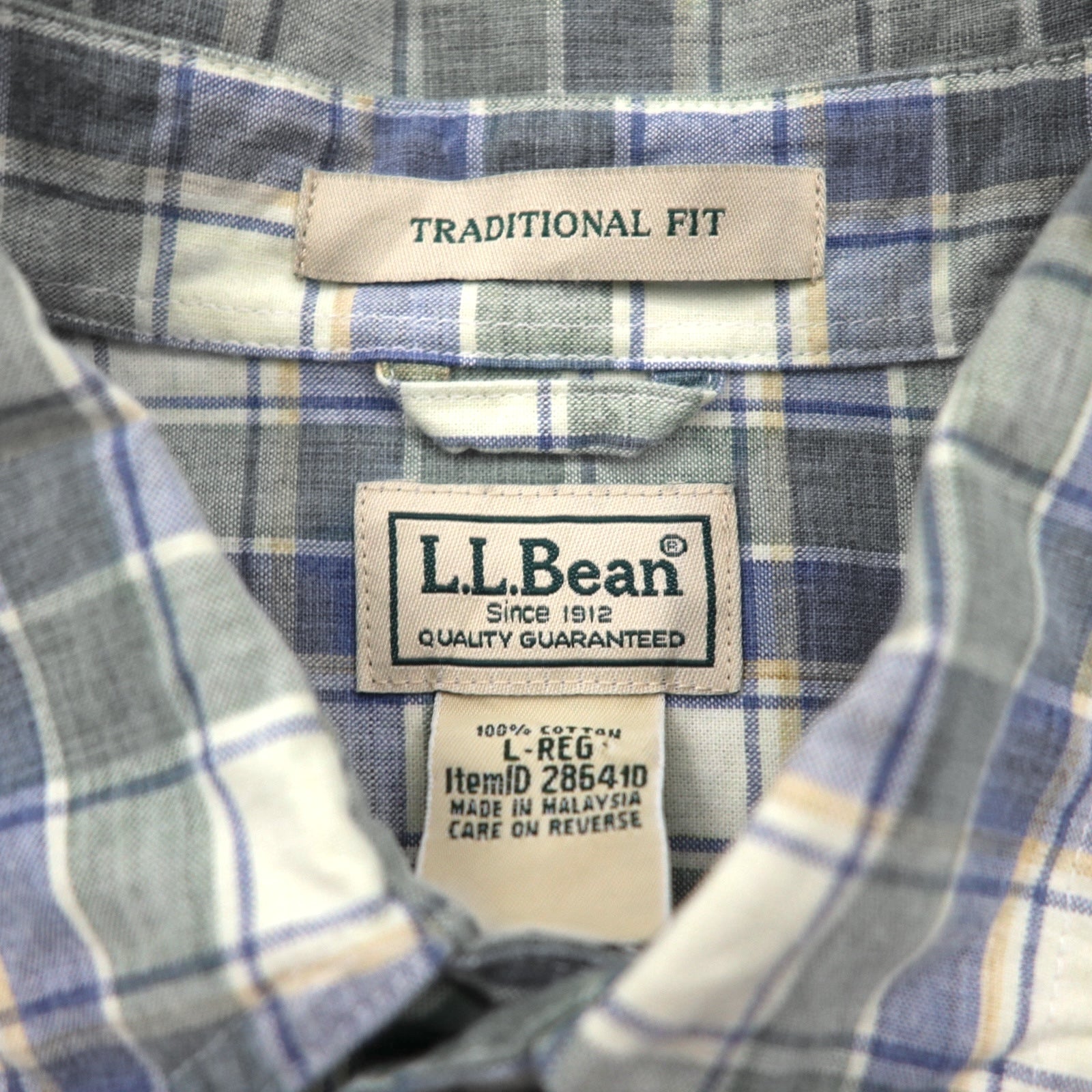 L.L.Bean サンウォッシュ キャンバス フランネルシャツ L チェック TRADITIONAL FIT 286410 未使用品