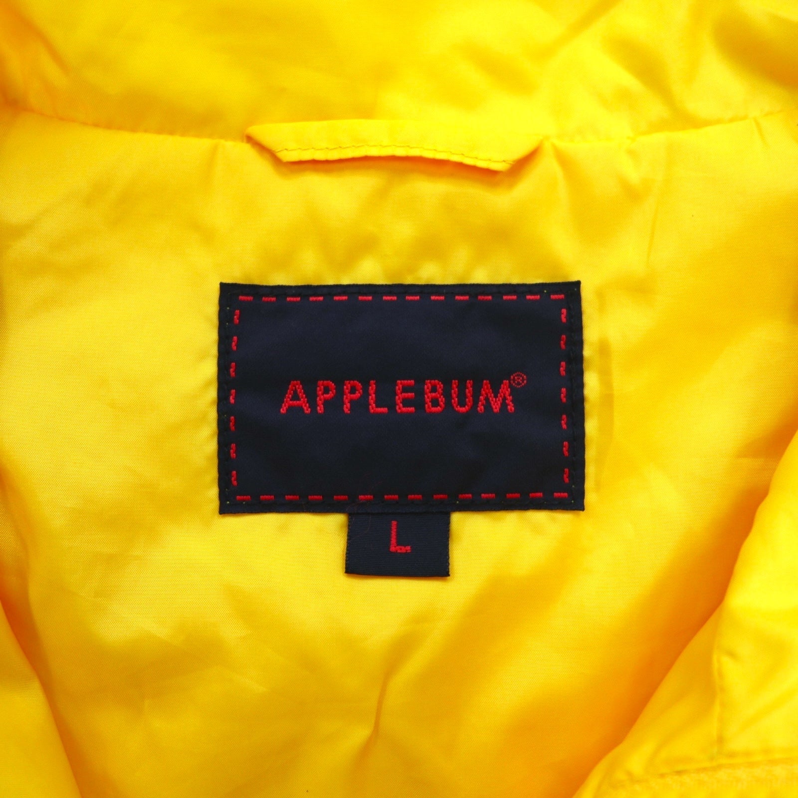 APPLEBUM Giacca con zip in nylon L Giallo Poliestere Coulisse