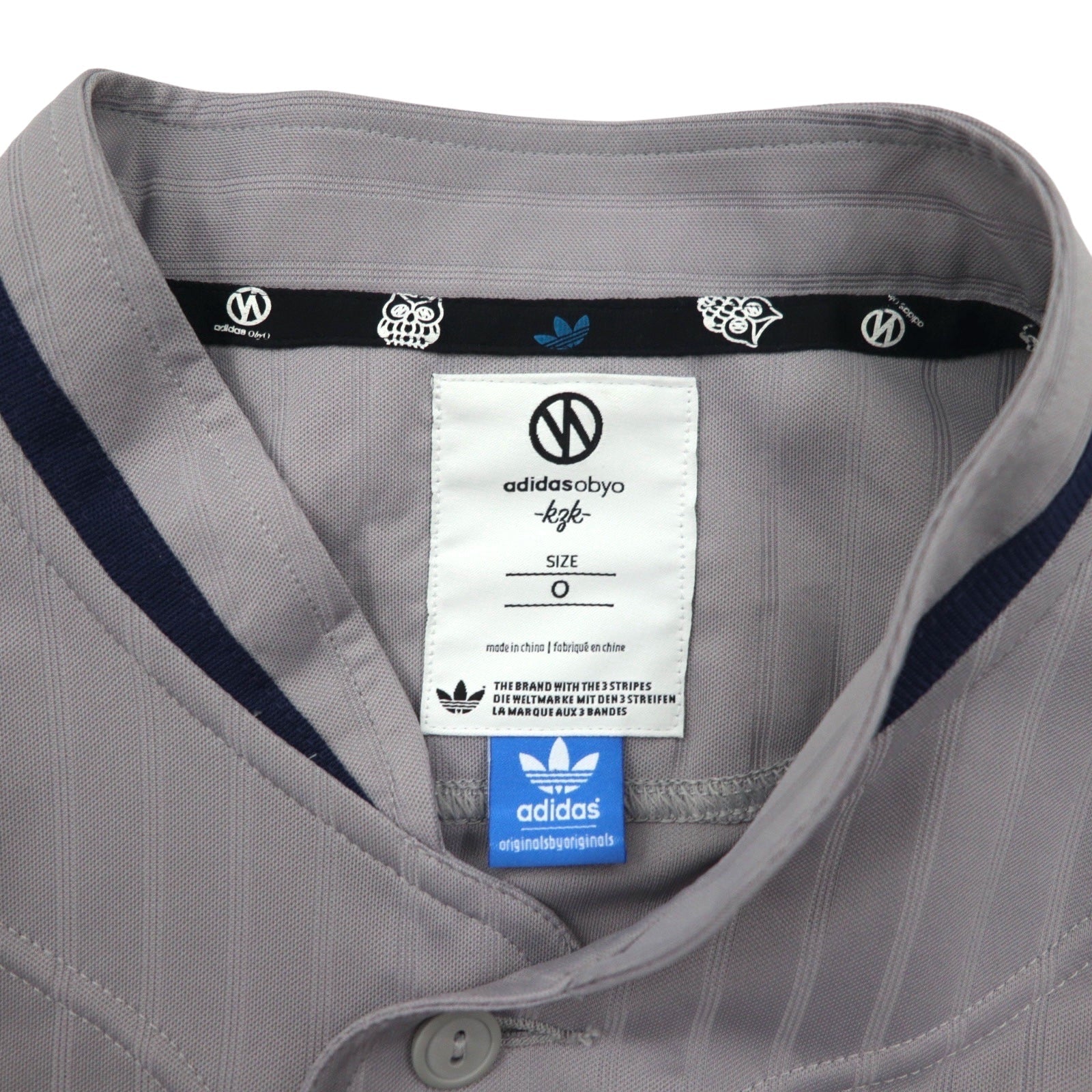 adidas originals × KZK ( Kazuki Kuraishi 倉石一樹 ) ObyO ベースボールシャツ XL グレー ポリエステル NORDEN O17334