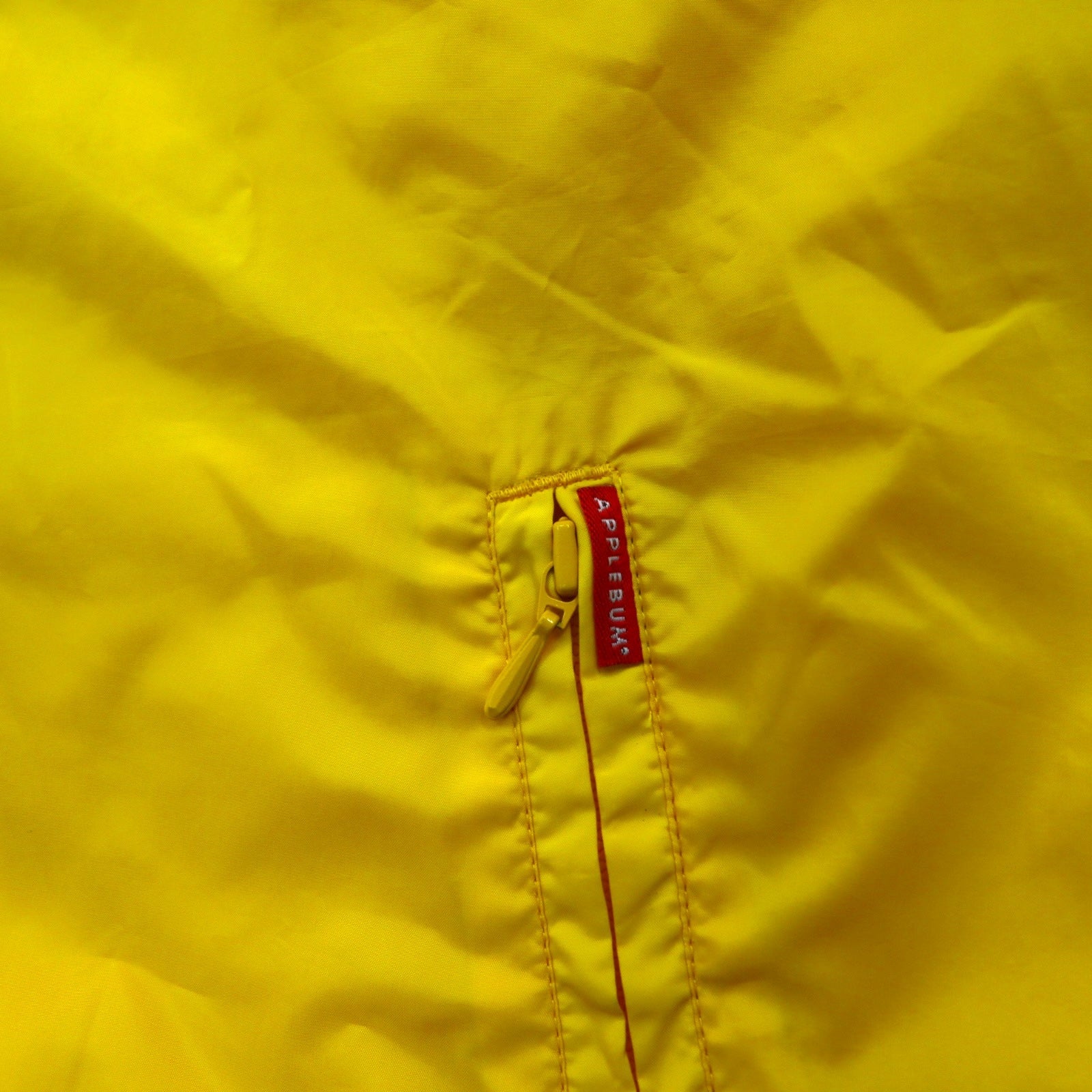APPLEBUM Giacca con zip in nylon L Giallo Poliestere Coulisse