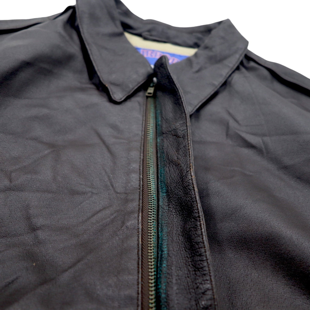Giacca da aviatore AIRBORNE in pelle A-2 L marrone con bandiera americana