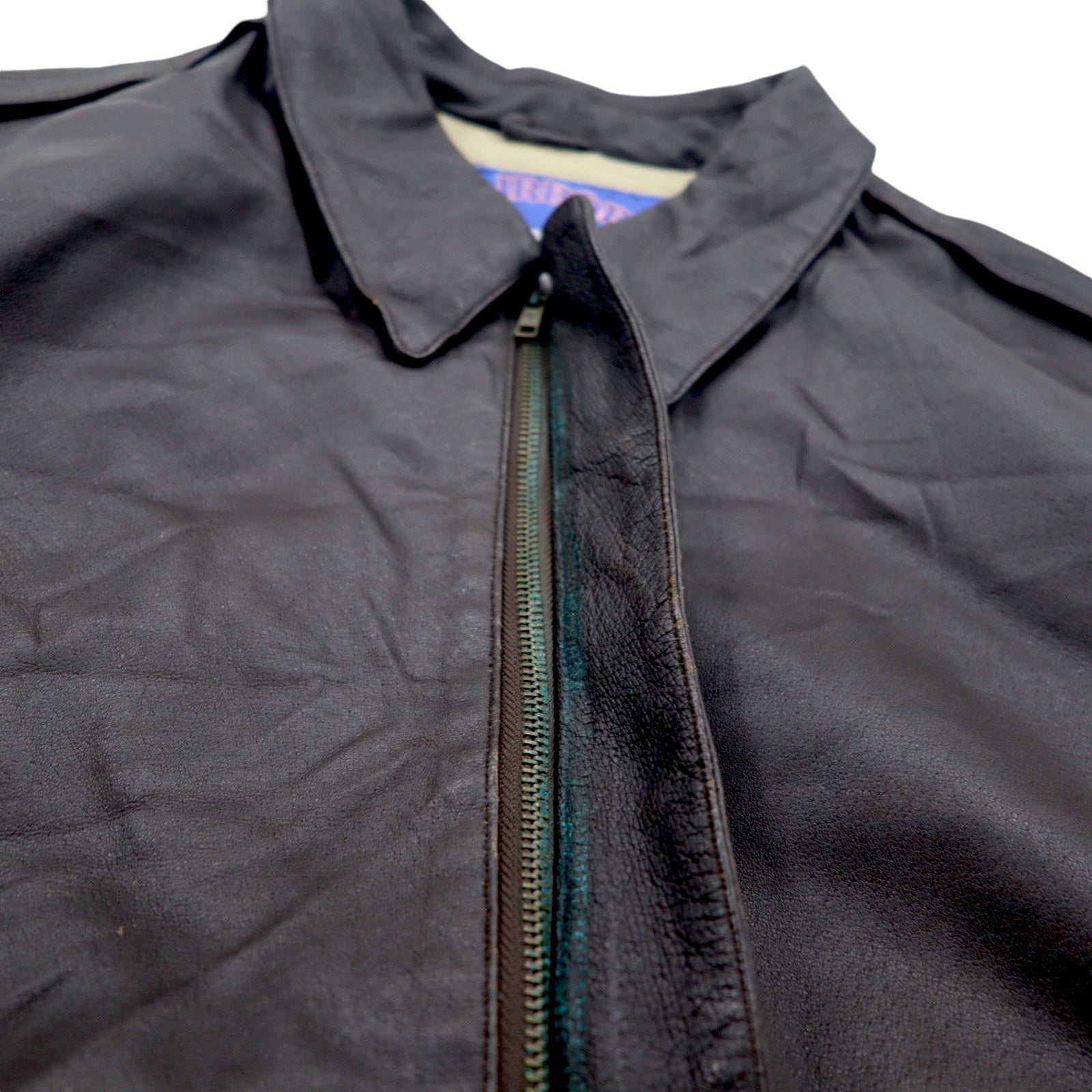 Giacca da aviatore AIRBORNE in pelle A-2 L marrone con bandiera americana