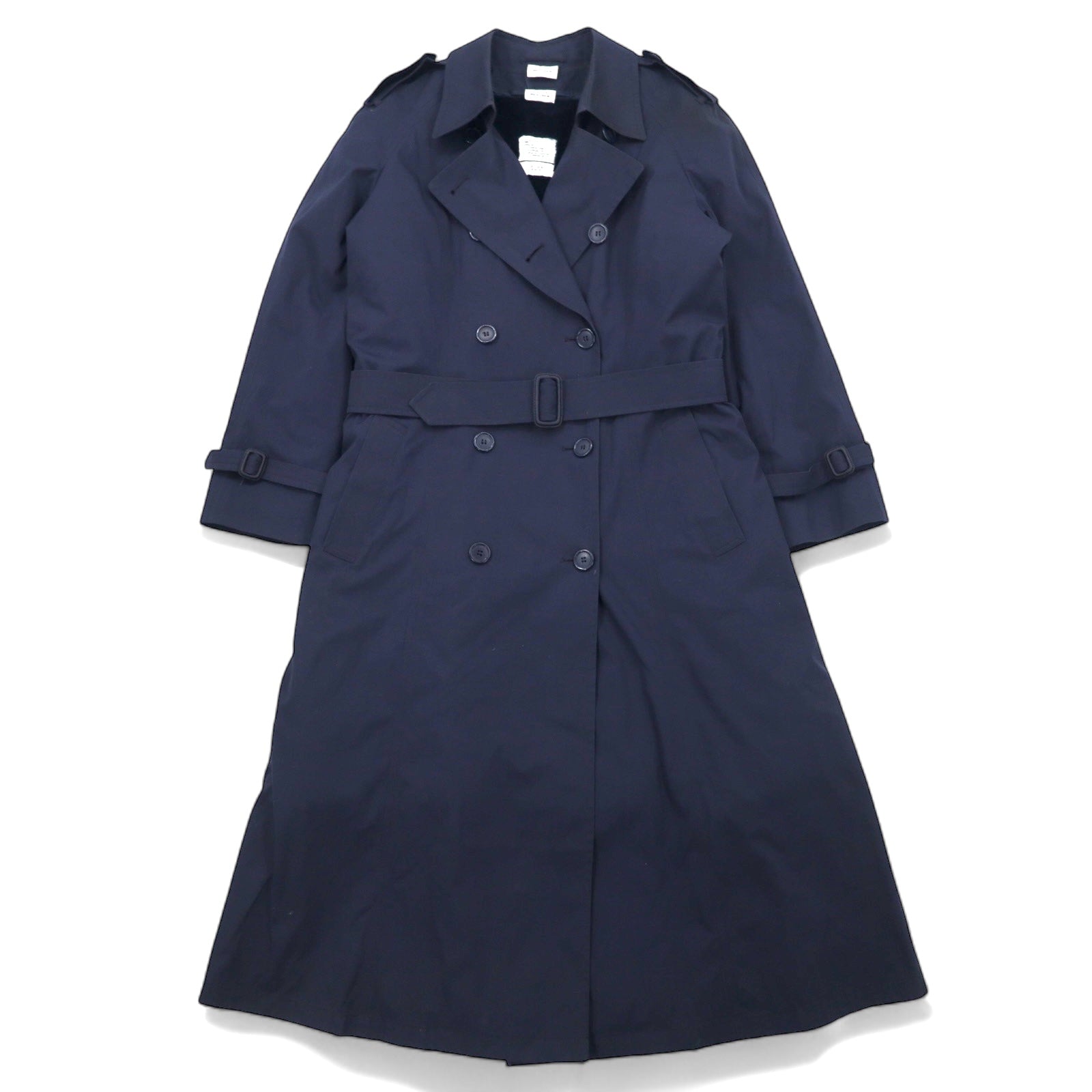 Anni '90, US NAVY, Esercito americano, cappotto per tutte le stagioni, trench coat, 14R, blu navy, poliestere cotone, fodera rimovibile, con cintura, militare, 8410-01-175-2264 RAIN COAT WOMEN'S LONDONTOWN CORP