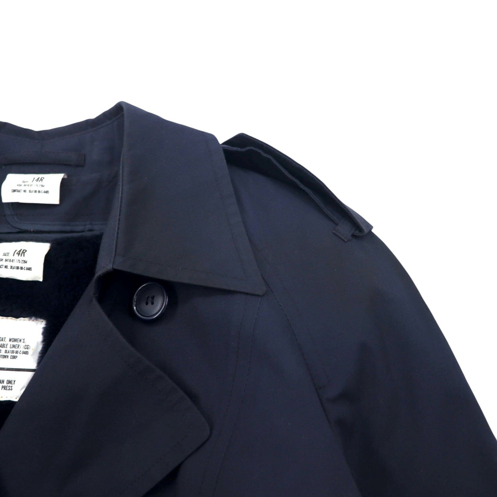 Anni '90, US NAVY, Esercito americano, cappotto per tutte le stagioni, trench coat, 14R, blu navy, poliestere cotone, fodera rimovibile, con cintura, militare, 8410-01-175-2264 RAIN COAT WOMEN'S LONDONTOWN CORP