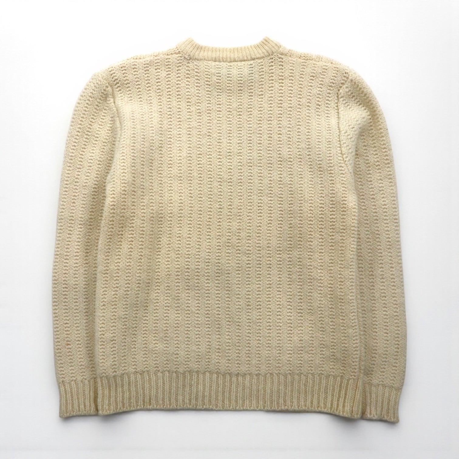 80s Vintage Shetland Wool Fisherman Sweater フィッシャーマン アランニット セーター L 生成り 羊毛