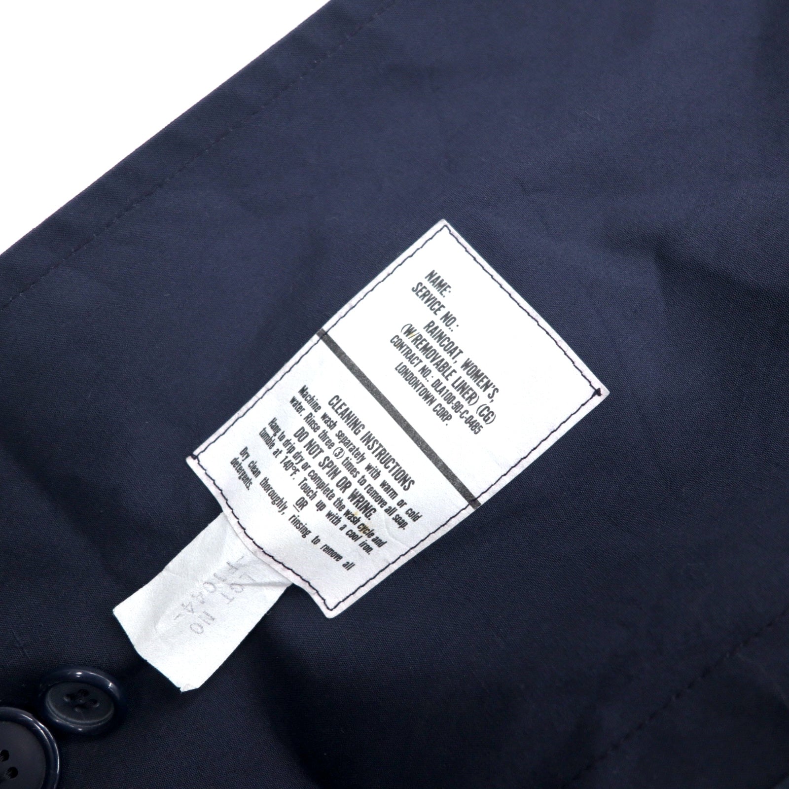 Anni '90, US NAVY, Esercito americano, cappotto per tutte le stagioni, trench coat, 14R, blu navy, poliestere cotone, fodera rimovibile, con cintura, militare, 8410-01-175-2264 RAIN COAT WOMEN'S LONDONTOWN CORP