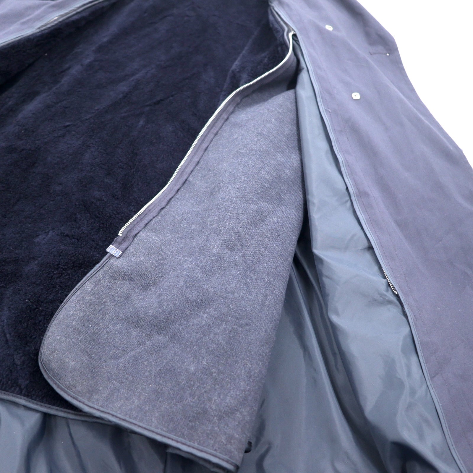 Anni '90, US NAVY, Esercito americano, cappotto per tutte le stagioni, trench coat, 14R, blu navy, poliestere cotone, fodera rimovibile, con cintura, militare, 8410-01-175-2264 RAIN COAT WOMEN'S LONDONTOWN CORP