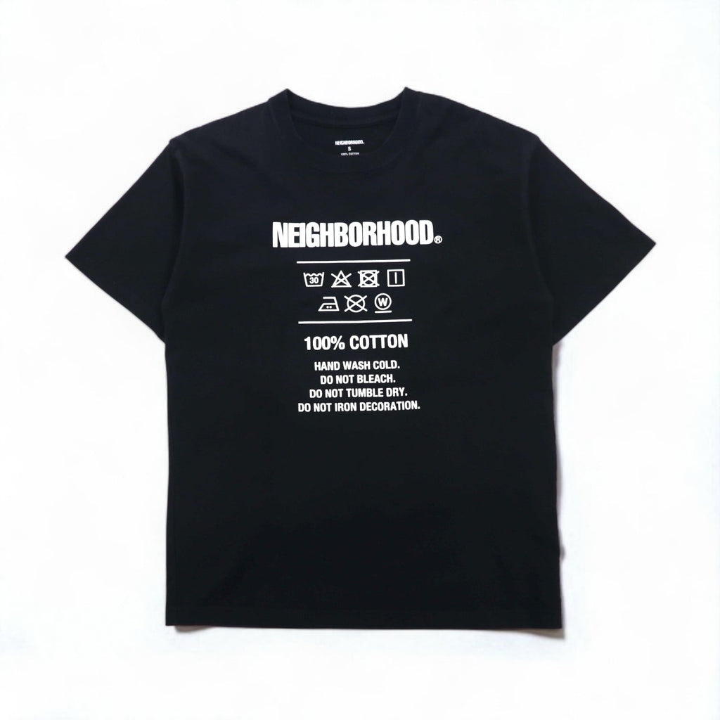 NEIGHBORHOOD QC/C-TEE.SS T-shirt S Nero Cotone 212PCNH-ST07 Made in Japan