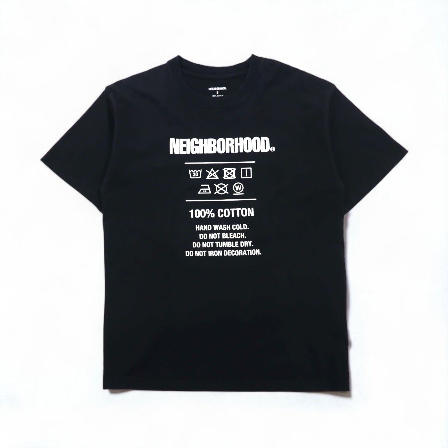 NEIGHBORHOOD QC/C-TEE.SS T-shirt S Nero Cotone 212PCNH-ST07 Made in Japan