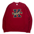 FRUIT OF THE LOOM USA 90s felpa ricamata college L rosso cotone KENTUCKY