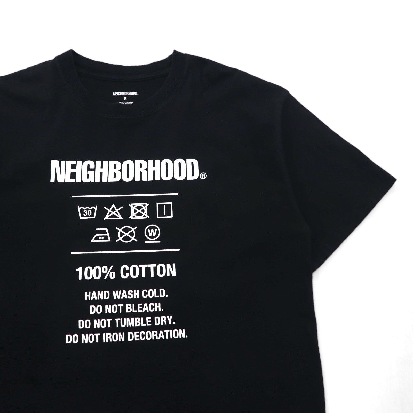 NEIGHBORHOOD QC/C-TEE.SS T-shirt S Nero Cotone 212PCNH-ST07 Made in Japan