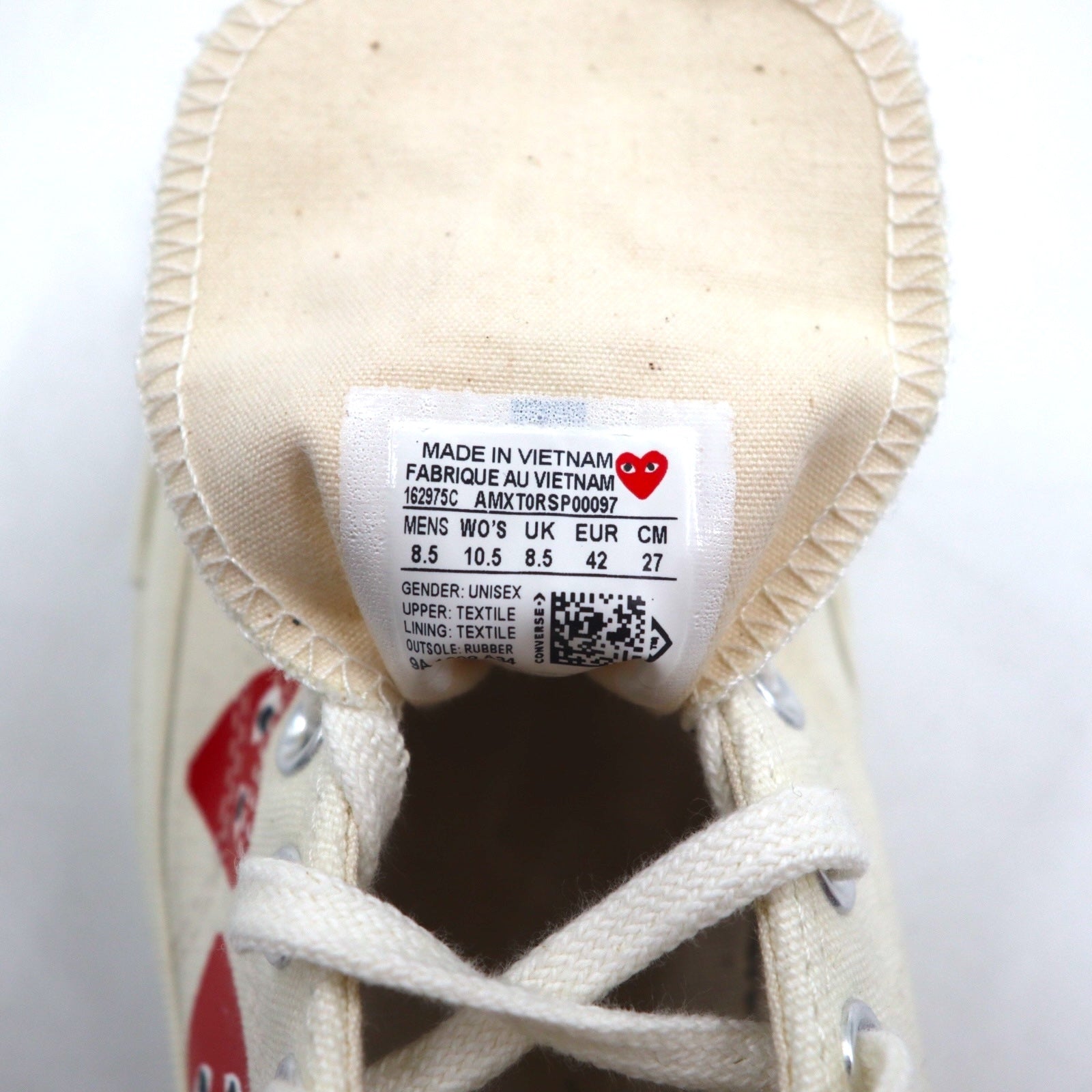 PLAY COMME des GARCONS × CONVERSE CT70 Sneakers 27cm Bianche Chuck Taylor 70 Multi Heart 162975C