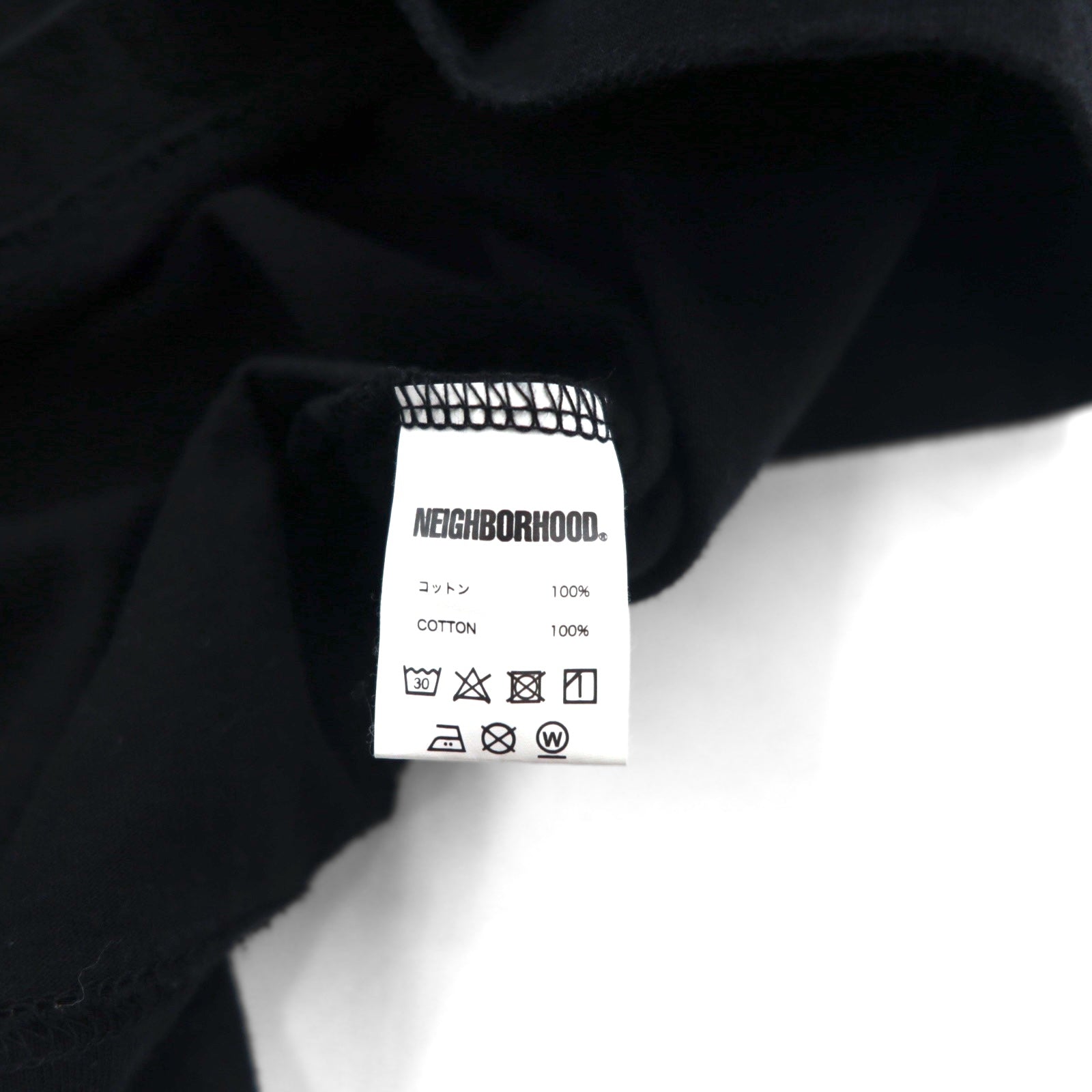 NEIGHBORHOOD QC/C-TEE.SS T-shirt S Nero Cotone 212PCNH-ST07 Made in Japan