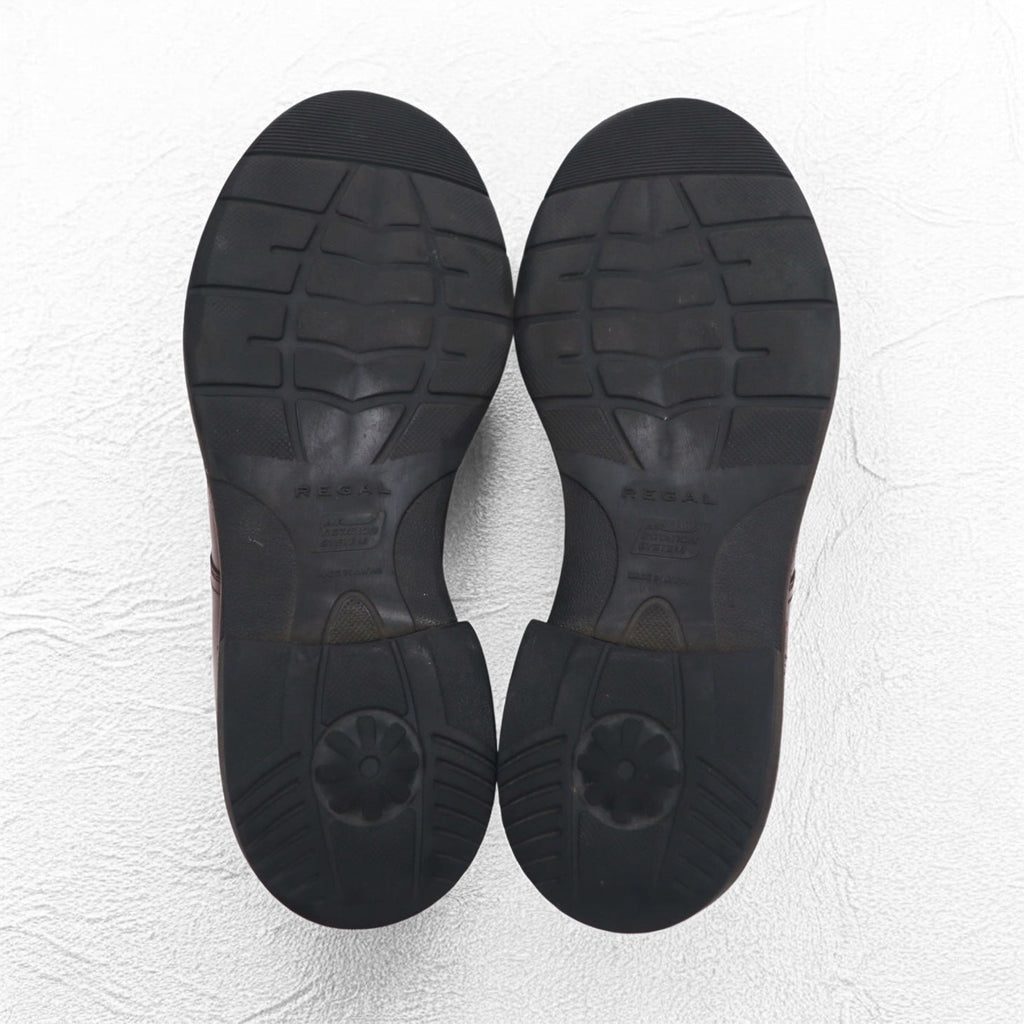 REGAL scarpe stringate con punta a U, misura 26.5 cm, marroni, in pelle bovina, allacciatura esterna, punta divisa, AIR ROTATION SYSTEM W15A, Made in Japan