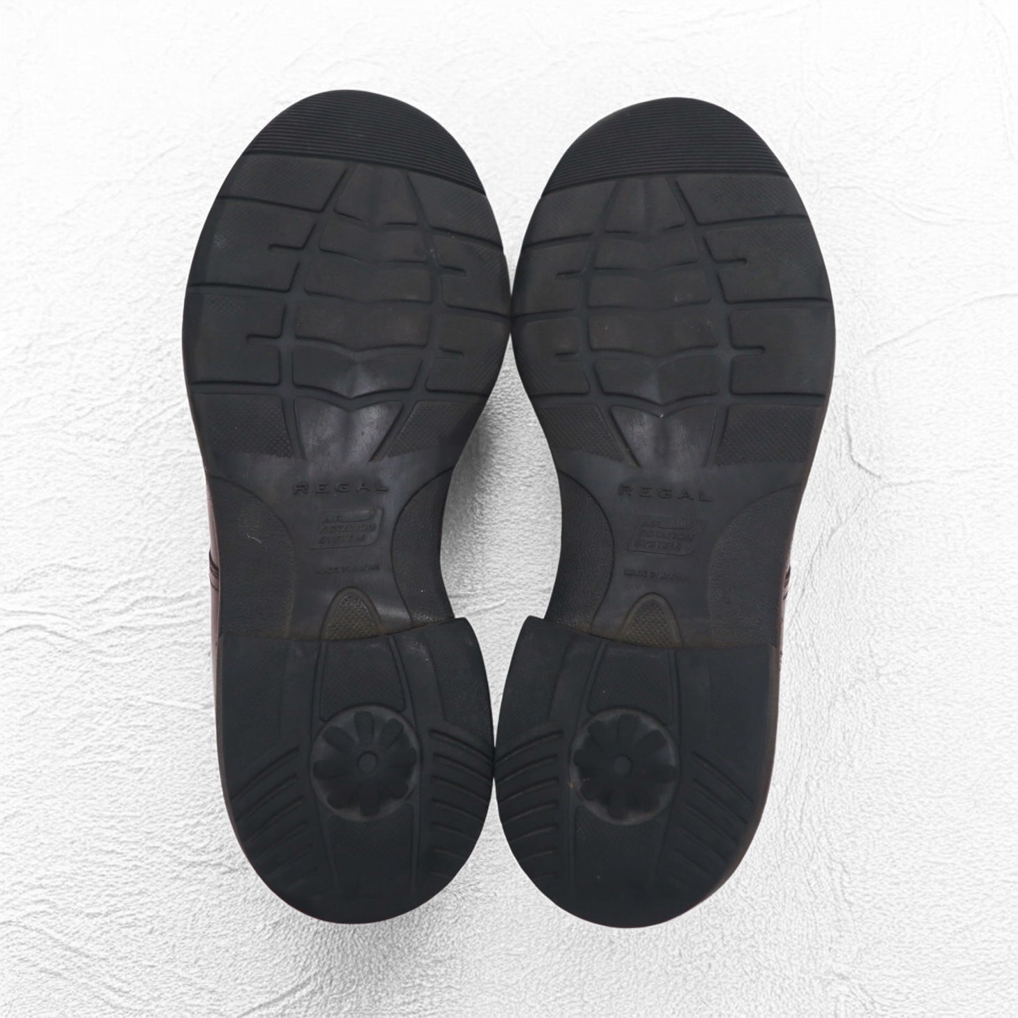 REGAL scarpe stringate con punta a U, misura 26.5 cm, marroni, in pelle bovina, allacciatura esterna, punta divisa, AIR ROTATION SYSTEM W15A, Made in Japan