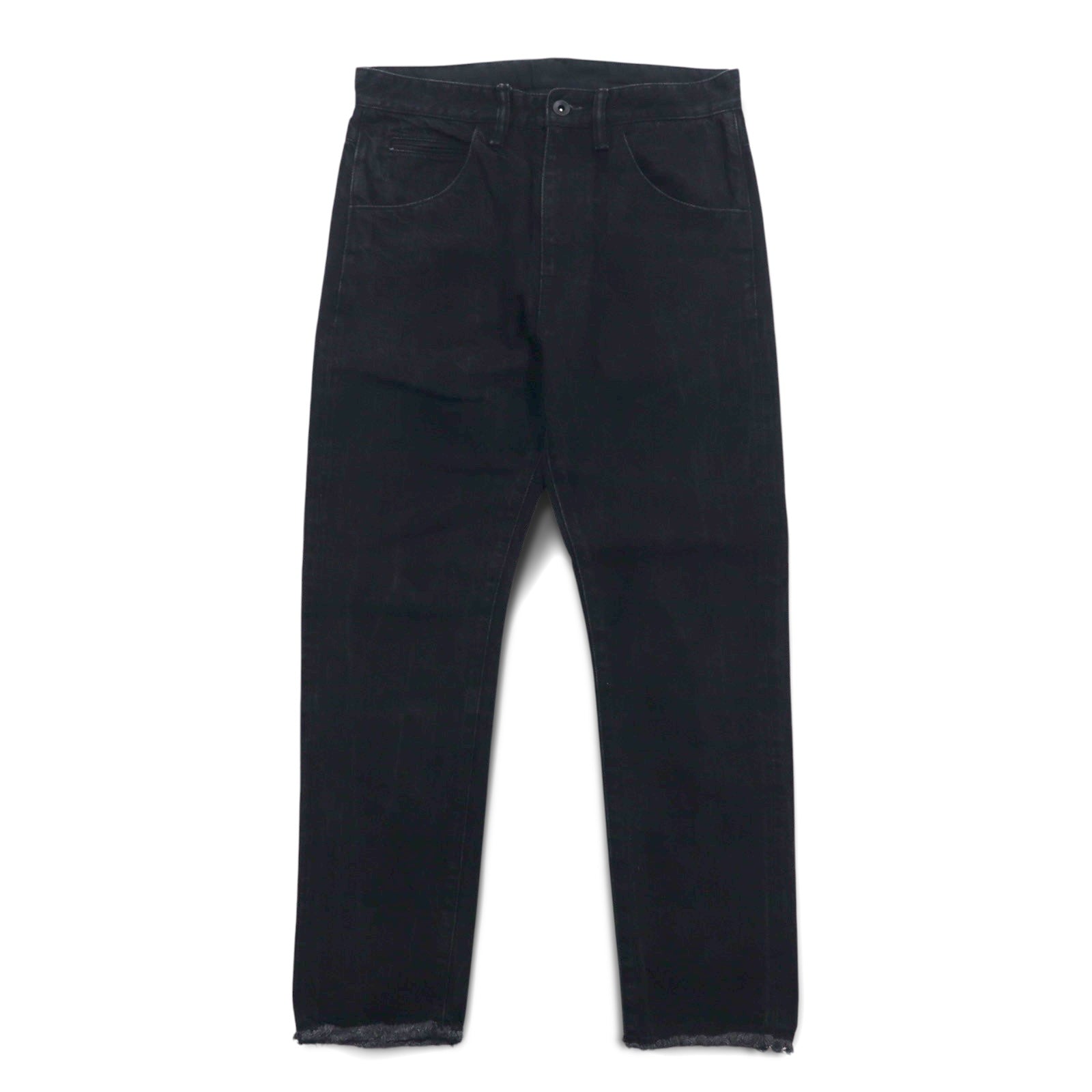 bukht カットオフ デニムパンツ S ブラック BASIC 5P SLIM DENIM PANTS B-M31806 日本製