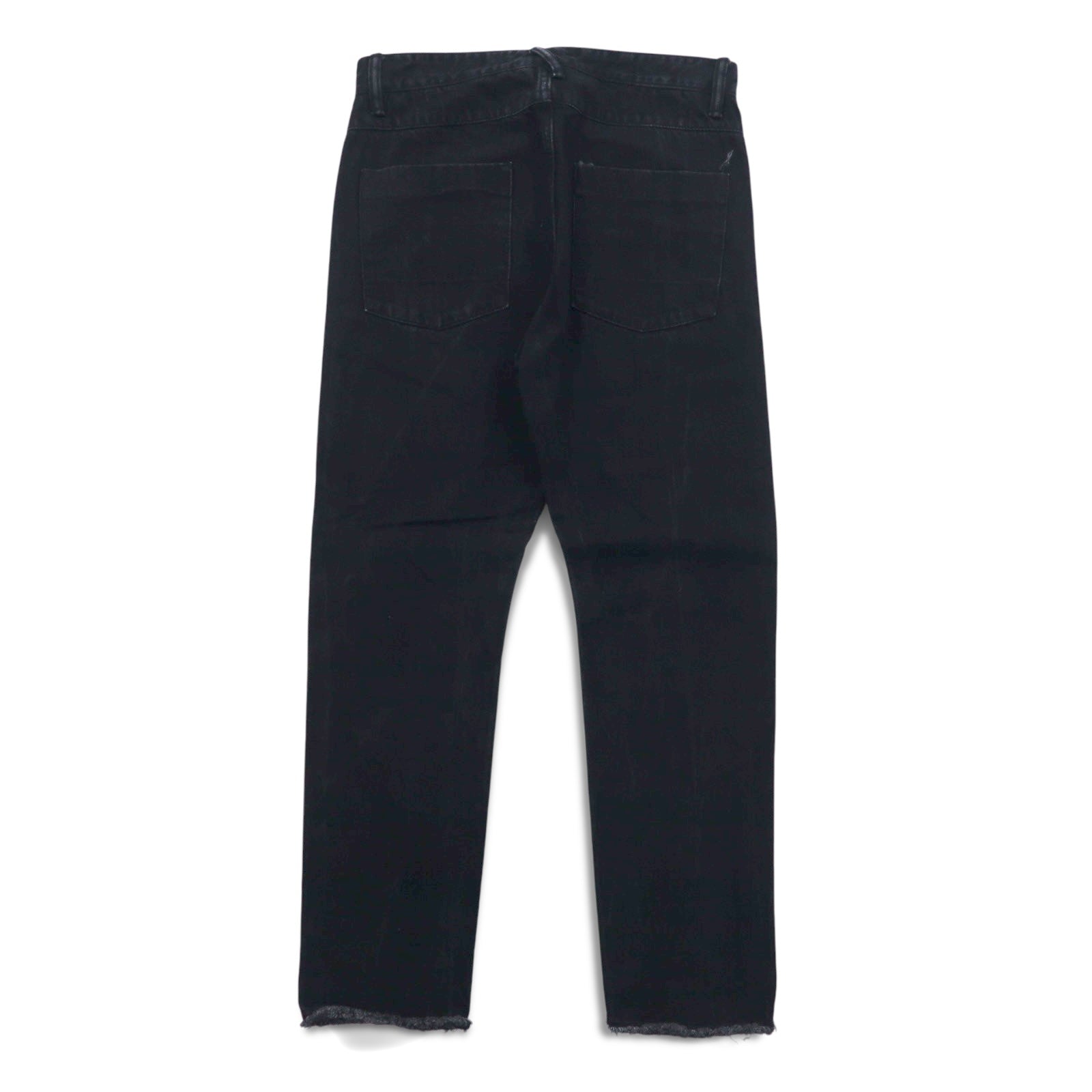 bukht カットオフ デニムパンツ S ブラック BASIC 5P SLIM DENIM PANTS B-M31806 日本製