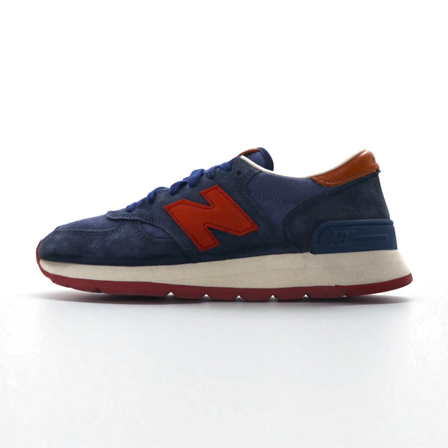 new balance USA製 M990DSA sneaker in camoscio, 26.5 cm, blu navy, pelle Horween, suola Vibram