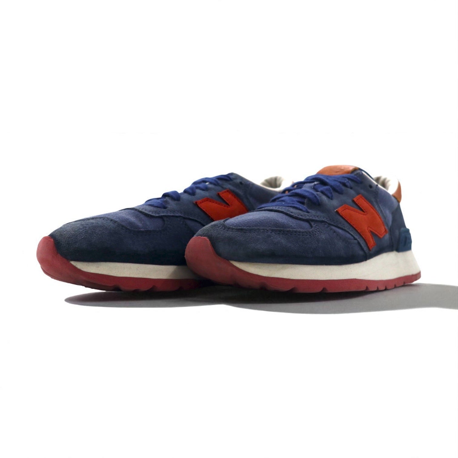 new balance USA製 M990DSA sneaker in camoscio, 26.5 cm, blu navy, pelle Horween, suola Vibram