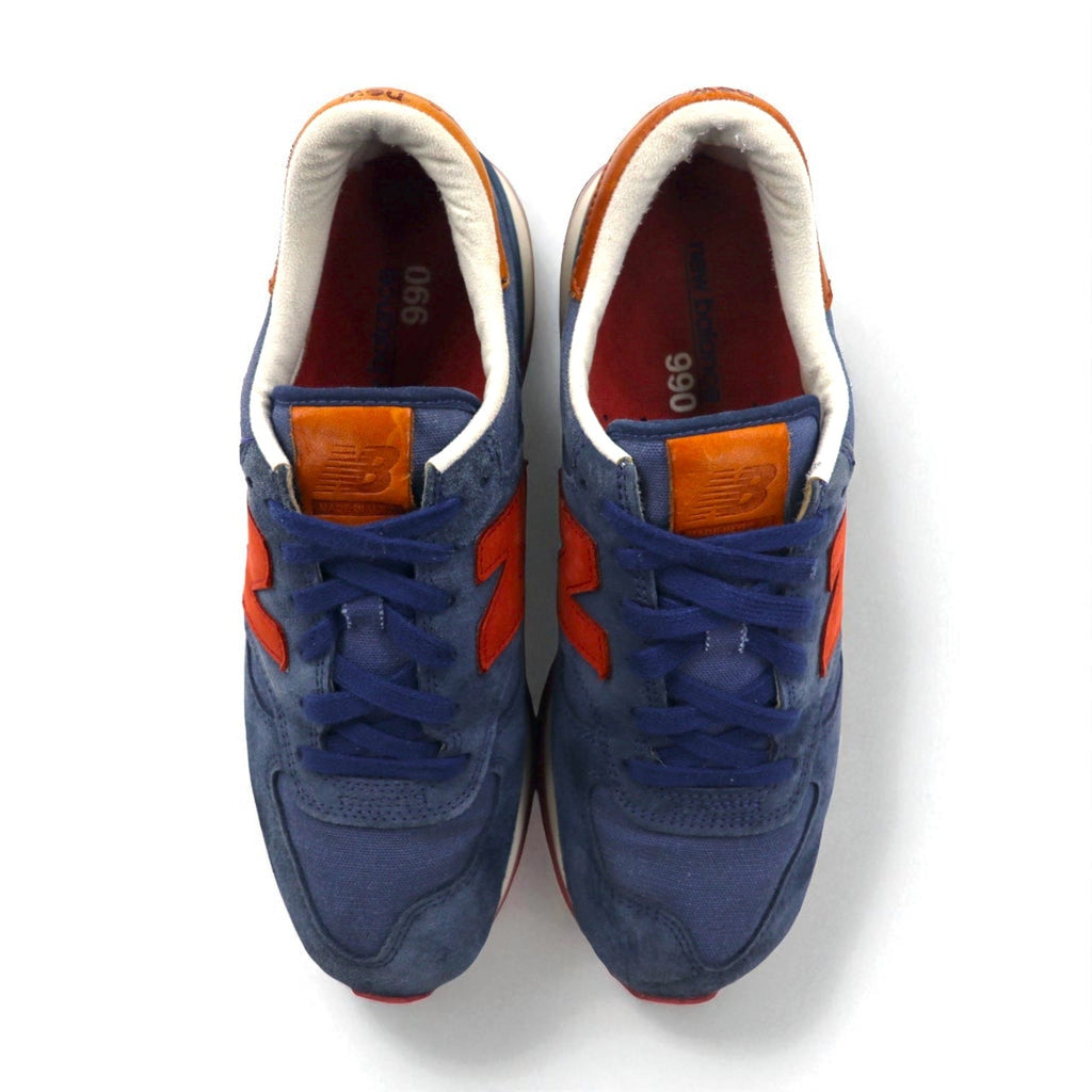 new balance USA製 M990DSA sneaker in camoscio, 26.5 cm, blu navy, pelle Horween, suola Vibram