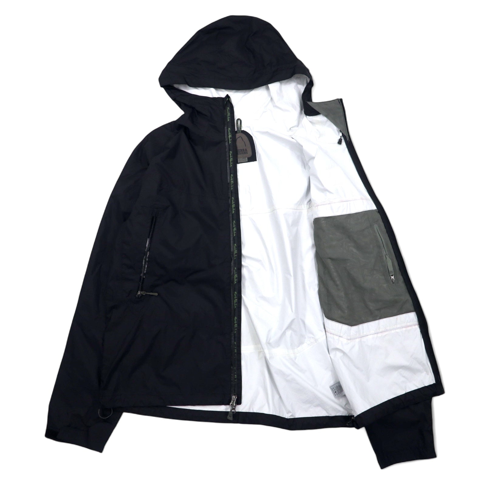 SIERRA DESIGNS Hurricane Jacket Mountain Parka XL Nero Nylon Impermeabile HURRICANE RAIN JACKET