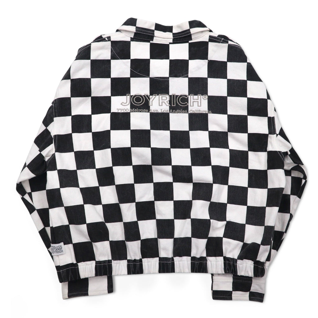 JOYRICH フラッグチェック デニム トラッカージャケット L ホワイト ブラック コットン