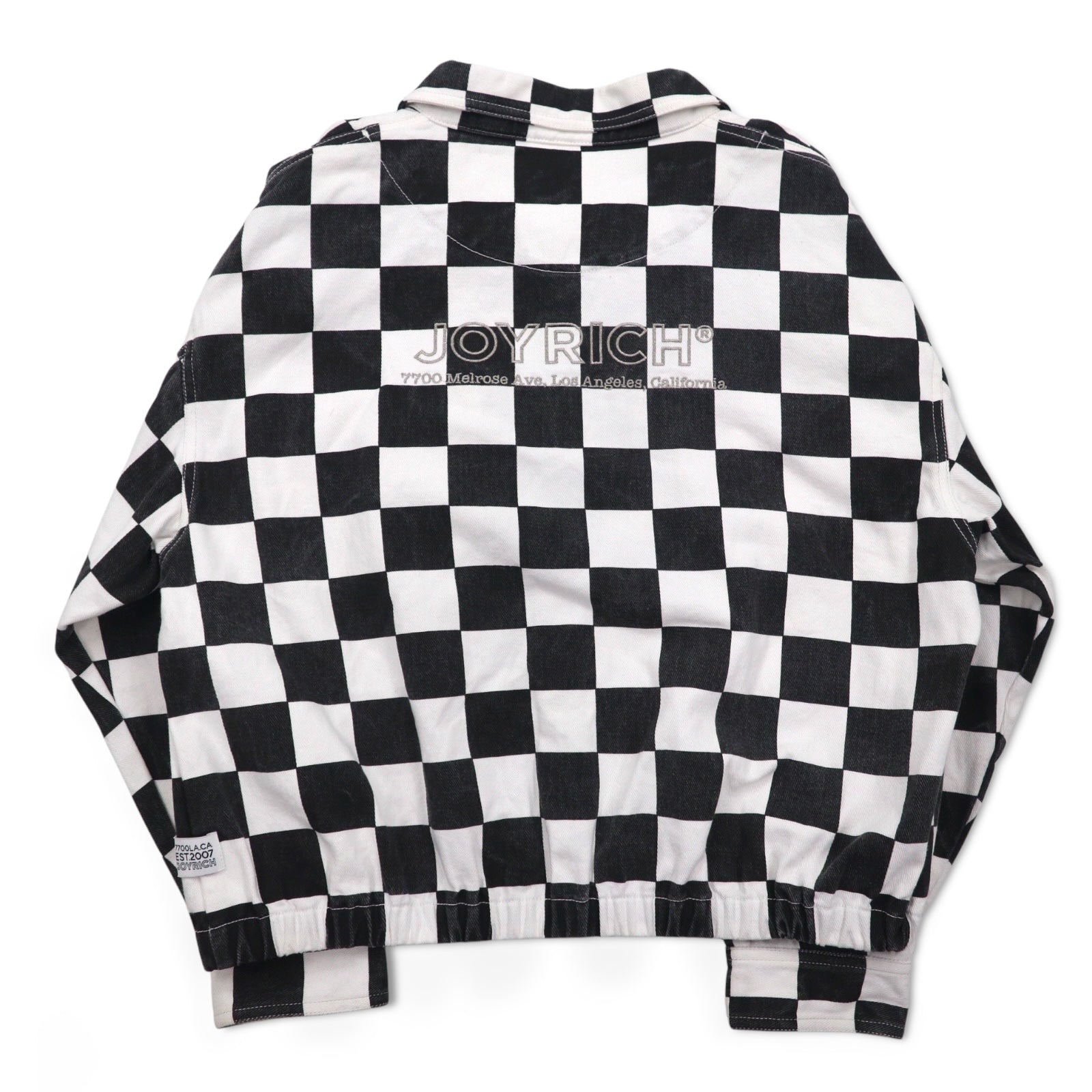 JOYRICH フラッグチェック デニム トラッカージャケット L ホワイト ブラック コットン