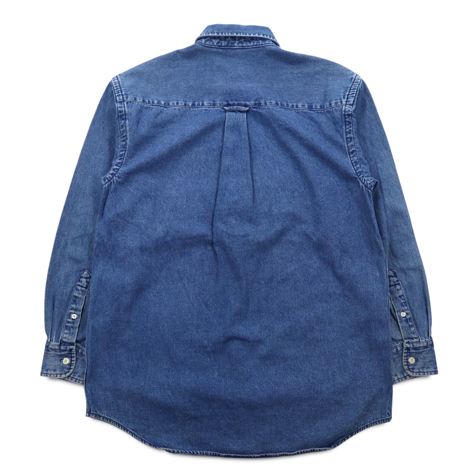 WARNER BROS. Anni '90 Camicia di Jeans Abbottonata Taglia Forte S Blu con Ricami di Personaggi LOONEY TUNES