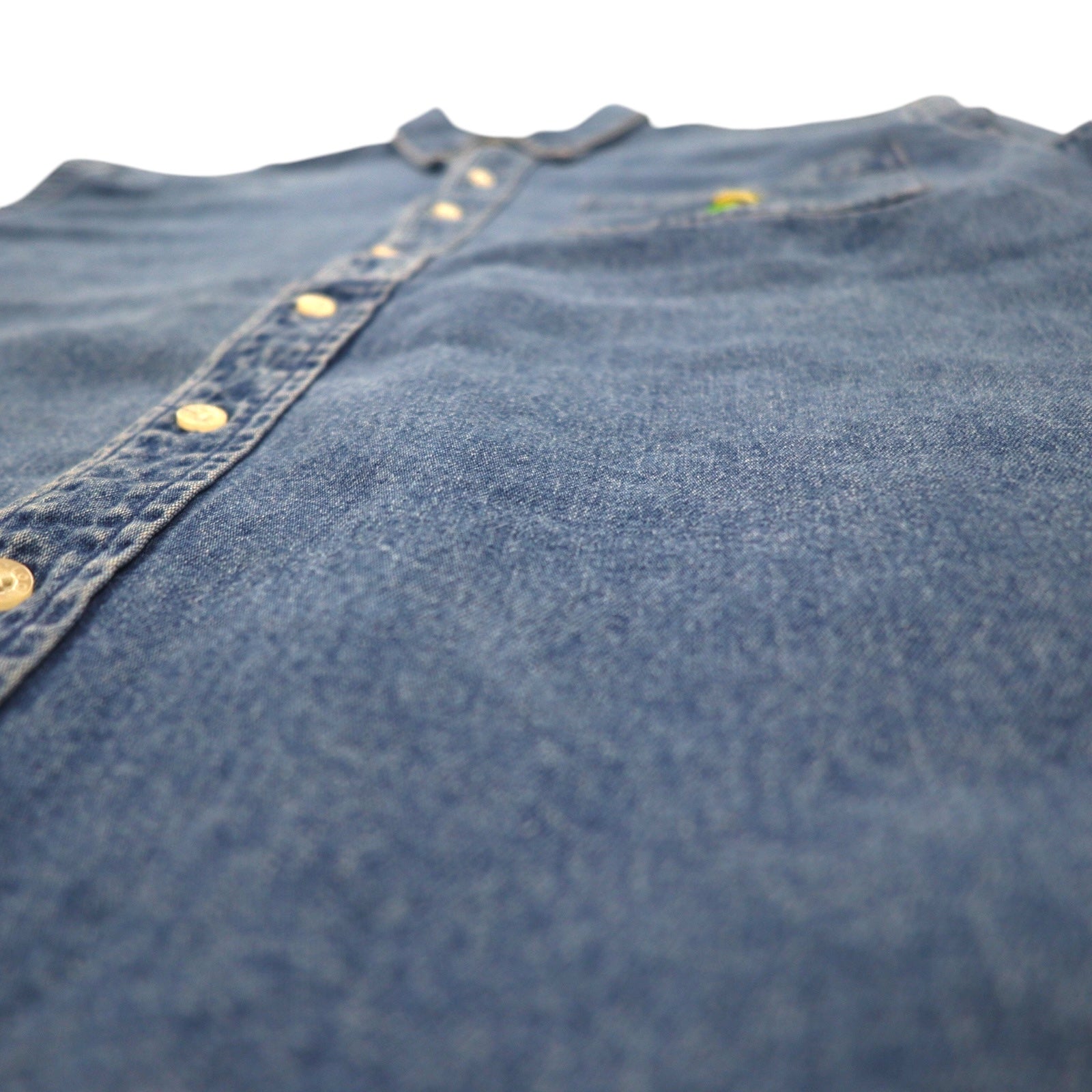 WARNER BROS. Anni '90 Camicia di Jeans Abbottonata Taglia Forte S Blu con Ricami di Personaggi LOONEY TUNES