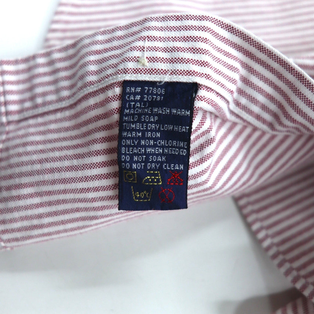 Camicia in Oxford a collo alto TOMMY HILFIGER, taglia XL, rosa, bianca, a righe in cotone