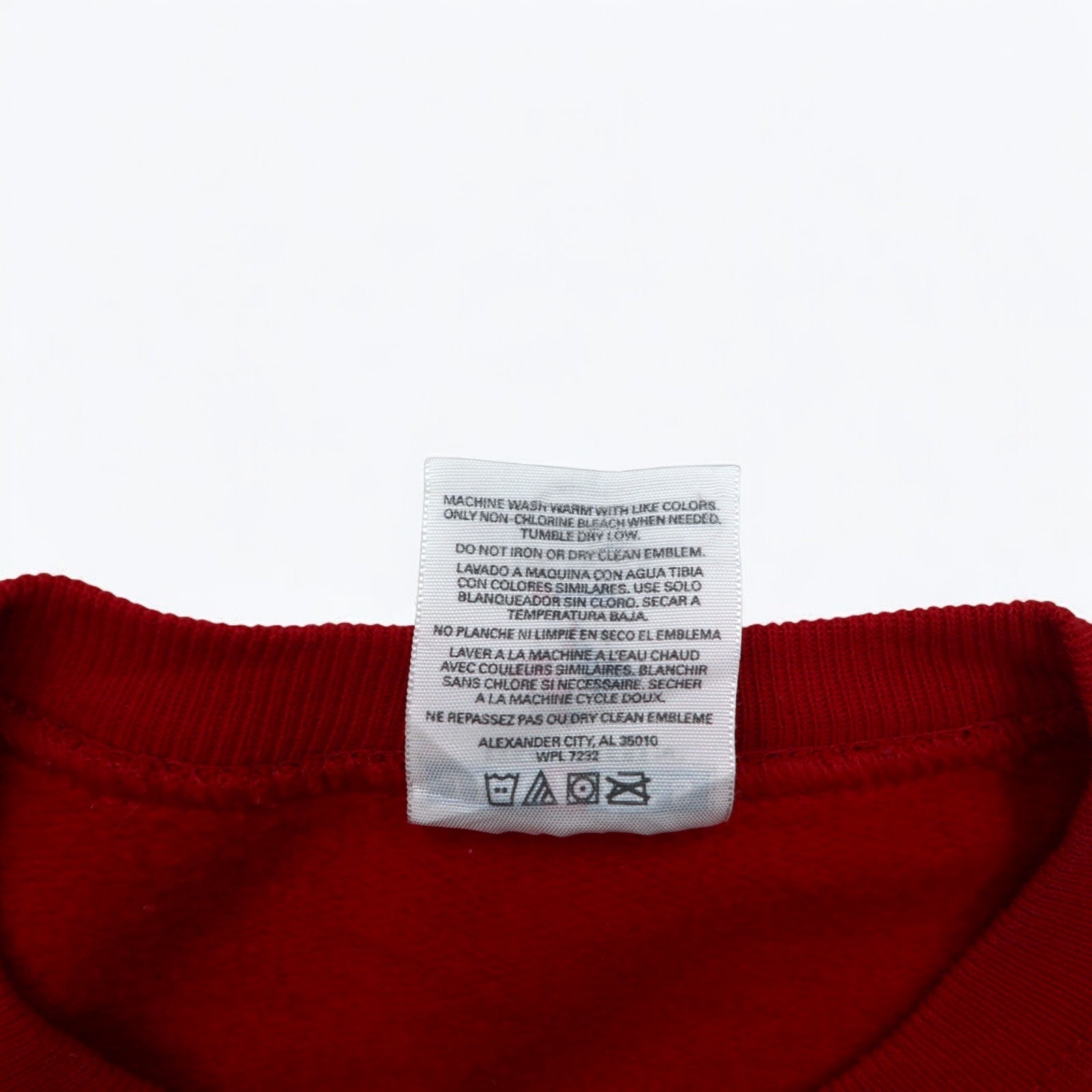 Felpa girocollo JERZEES taglia XL, rossa, in cotone, BIG BEAR, made in Messico