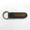 RALPH LAUREN Portachiavi in pelle, colore kaki, con placchetta in metallo, made in USA, nuovo
