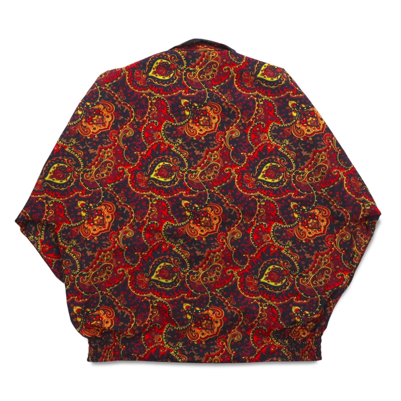 Vintage 90s Paisley Print Zip-Up Jacket Windbreaker リバーシブル 総柄 ペイズリー ブルゾン L レッド ブラック