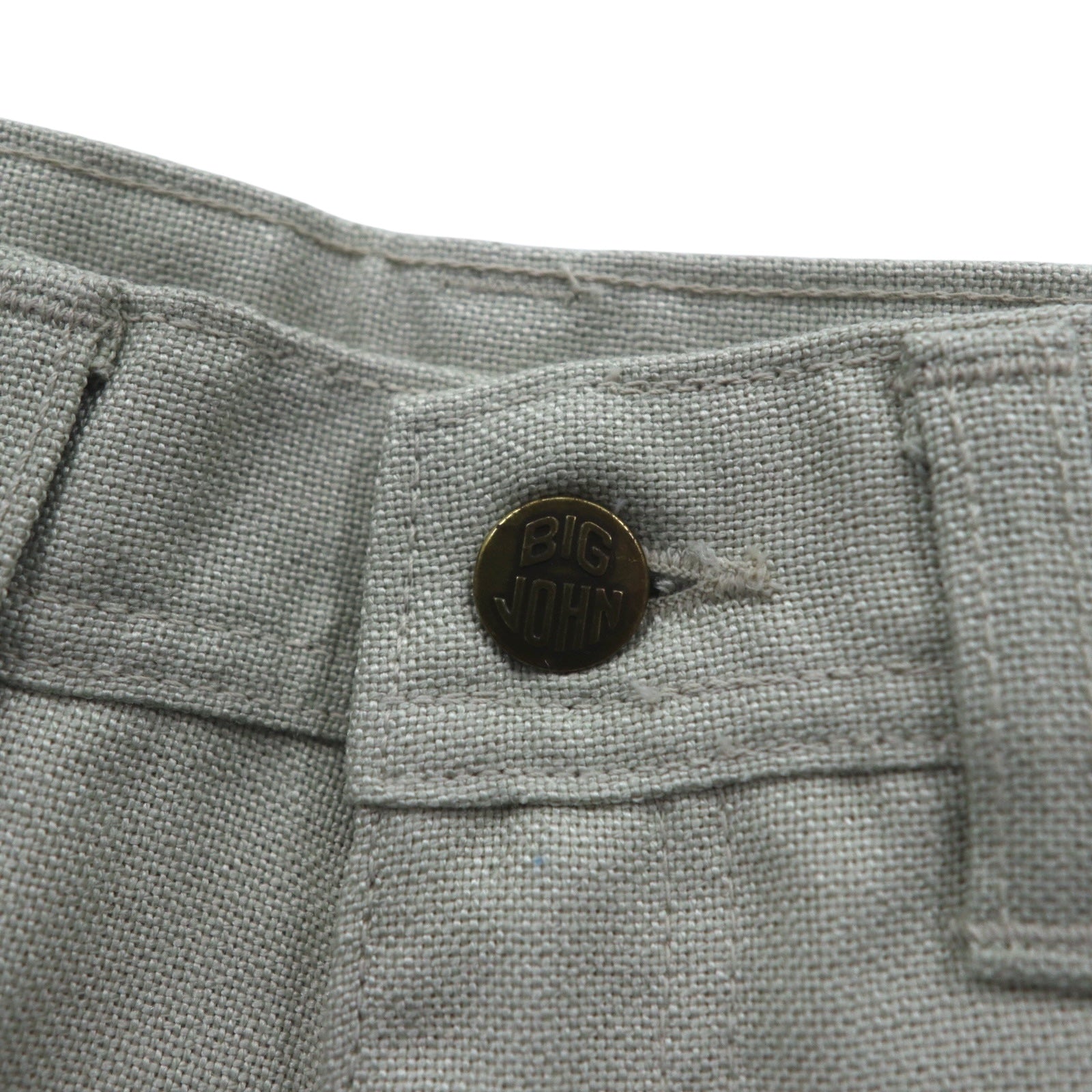 BIG JOHN Anni '70, pantaloni a zampa d'elefante con piega centrale, taglia S, beige, deadstock, nuovo con etichette.