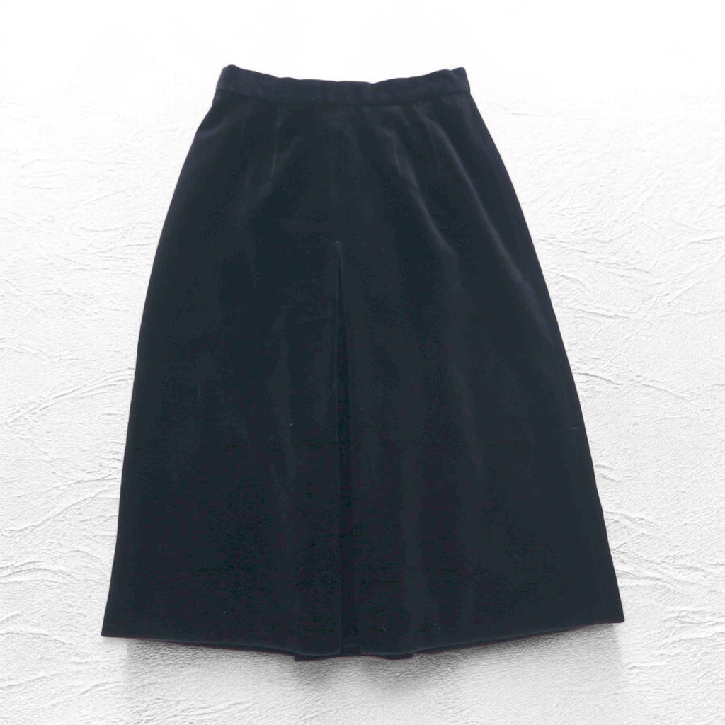 BURBERRYS gonna svasata in velluto S nera cotone made in Japan