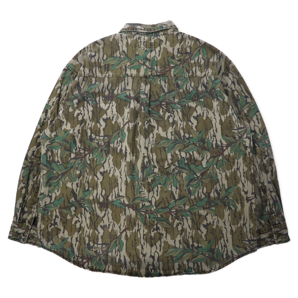 MOSSY OAK Camicia da caccia button-down XL cachi mimetica cotone oversize