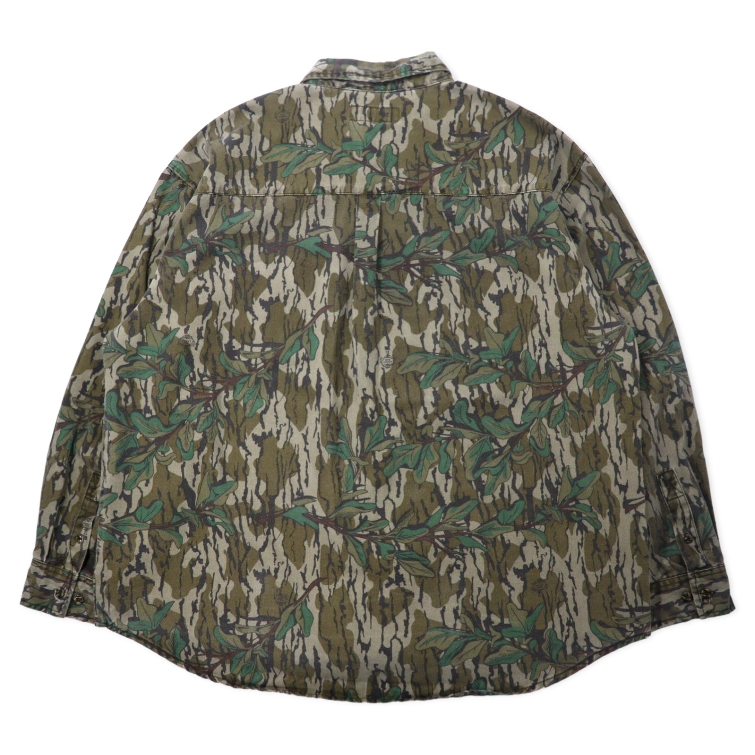 MOSSY OAK Camicia da caccia button-down XL cachi mimetica cotone oversize