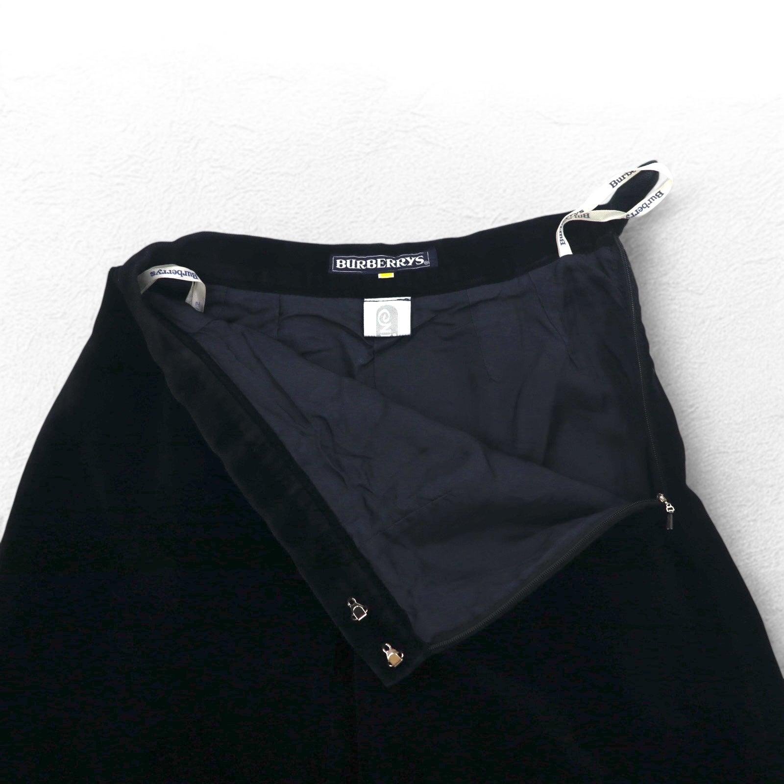 BURBERRYS gonna svasata in velluto S nera cotone made in Japan
