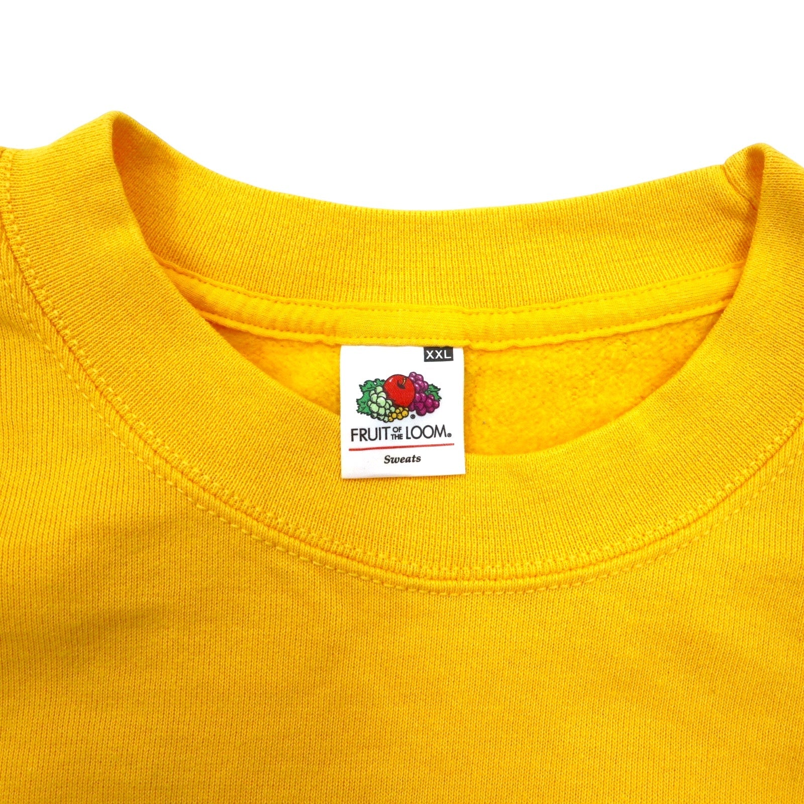 FRUIT OF THE LOOM Maglietta girocollo Made in Morocco Linea europea XXL Giallo Cotone Interno felpato WEISS Electricite Stampa posteriore