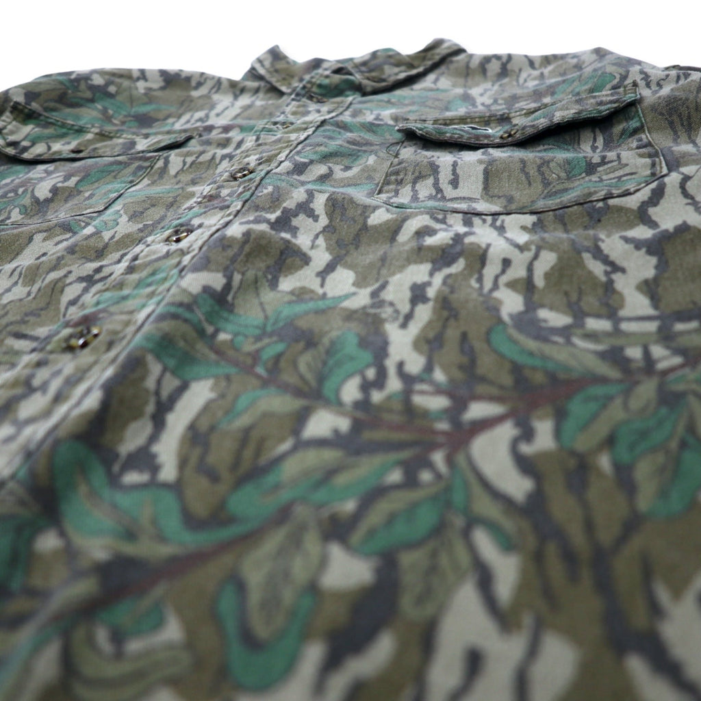 MOSSY OAK Camicia da caccia button-down XL cachi mimetica cotone oversize